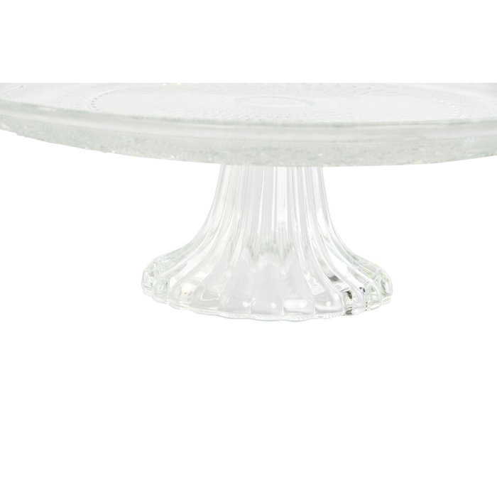 DKD Home Decor Plato de Cristal Grabado Transparente con Pie