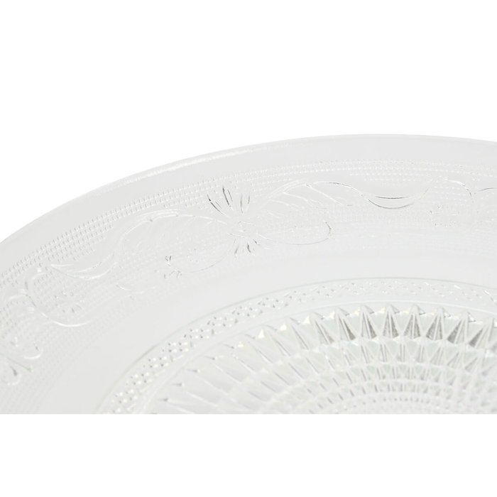 DKD Home Decor Plato de Cristal Grabado Transparente con Pie
