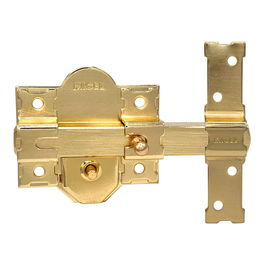 Micel Cerrojo de Seguridad Sobrepone CRR10 Placa 86 mm, Cilindro 50 mm con Sistema Antibumping, 5 Llaves, Latón Satinado, Reversible