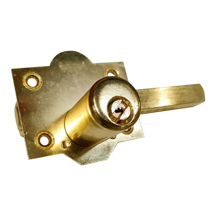 Micel Cerrojo de Seguridad Sobrepone CRR10 Placa 86 mm, Cilindro 50 mm con Sistema Antibumping, 5 Llaves, Latón Satinado, Reversible