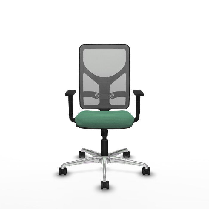 PIQUERAS Y CRESPO Silla de oficina Motilla con mecanismo Sincro, Verde esmeralda y Gris