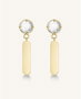 Rosefield Liquid Pearl and Initial Bar Earrings Dorado
