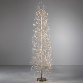 Basics Árbol de navidad dorado de 1 m con 600 LEDs para uso exterior