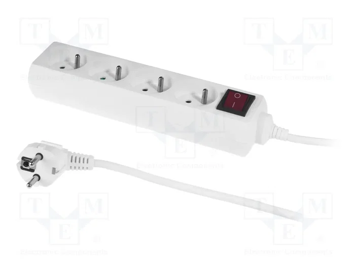 PLASTROL Prolongador de Alimentación 4 Tomas, 1,5m, Blanco PLASTROL Prolongador de Alimentación 4 Tomas, 1,5m, Blanco