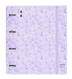 Safta Carpeblock PP Foam 4 Anillas 35mm con Recambio Light Purple Flowers