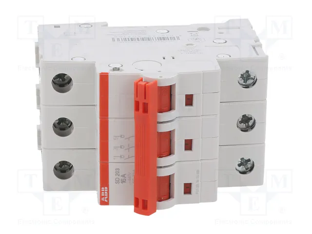 ABB SD200 Interruptor de aislamiento de 3 polos 16A 400VAC ABB SD200 Interruptor de aislamiento de 3 polos 16A 400VAC