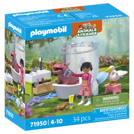 PLAYMOBIL Divertido baño de animales 71950