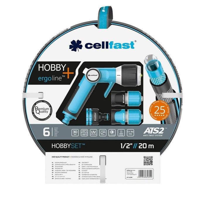 Cellfast Kit manguera de jardín hobby 20 m, 12,5 mm, ½ pulg