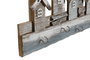 DKD Home Decor Perchero de Pared Casas Azul Desgastado