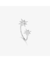 Radiant Anillo Estrellas Frontal Silver STARS Tamaño 42