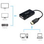 Equip Adaptador DisplayPort a HDMI, VGA y DVI Negro