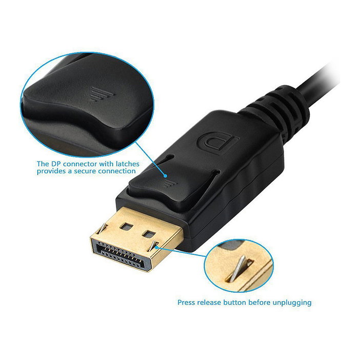 Equip Adaptador DisplayPort a HDMI, VGA y DVI Negro