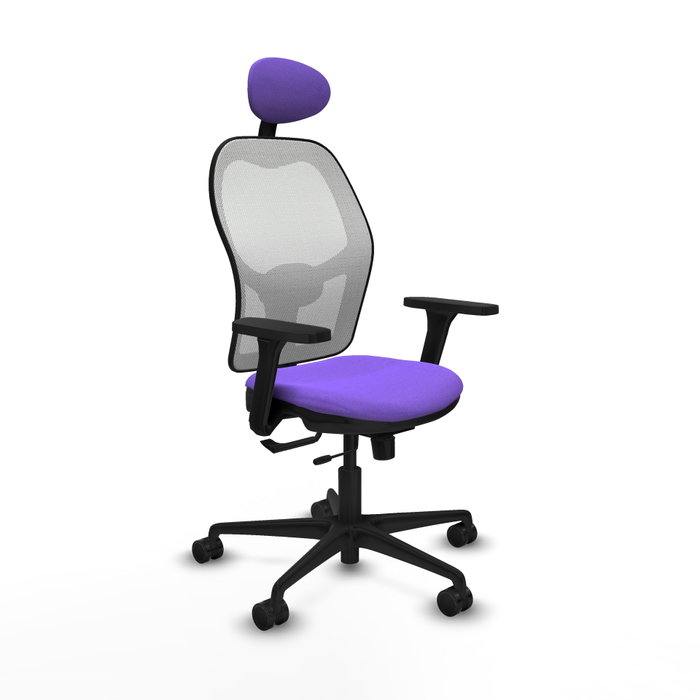 PIQUERAS Y CRESPO Silla de oficina Jorquera con mecanismo Sincro/Traslack, Lila y Blanco PIQUERAS Y CRESPO Silla de oficina Jorquera con mecanismo Sincro/Traslack, Lila y Blanco