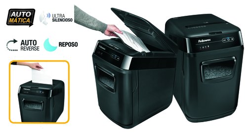 Fellowes AutoMax 150C Destructora de Papel Automática, Corte Cruzado, Negro/Gris Fellowes AutoMax 150C Destructora de Papel Automática, Corte Cruzado, Negro/Gris