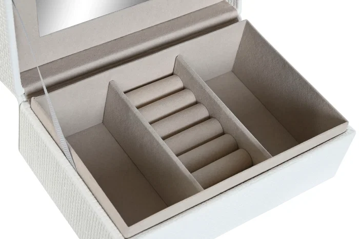 DKD Home Decor Joyero Tradicional Blanco 7 x 12 x 18 cm (4 Unidades)