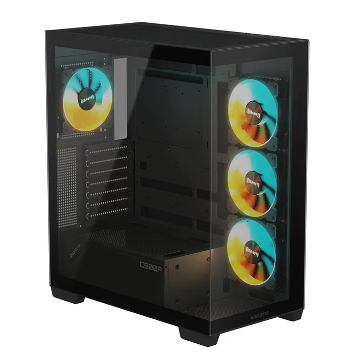 Gigabyte C500 PANORAMIC STEALTH Caja PC Gaming Midi Torre Negro, ATX, Mini-ATX, Mini-ITX, Ventana Lateral de Vidrio, Filtro Antipolvo