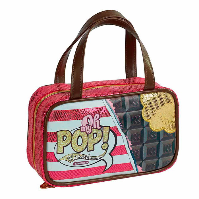 Oh My Pop Bolso Chocolat Rosa con Dos Asas y Cadena de Hombro, 13x15x24 cm Oh My Pop Bolso Chocolat Rosa con Dos Asas y Cadena de Hombro, 13x15x24 cm
