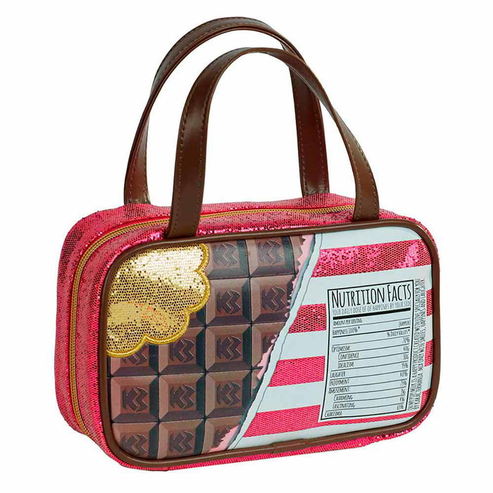 Oh My Pop Bolso Chocolat Rosa con Dos Asas y Cadena de Hombro, 13x15x24 cm
