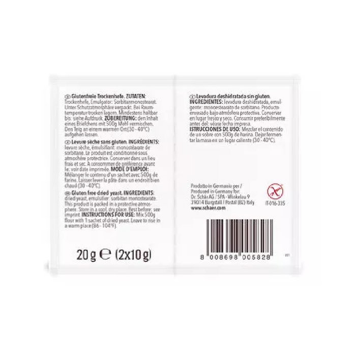 SCHAR Levadura Deshidratada Sin Gluten 2x10g