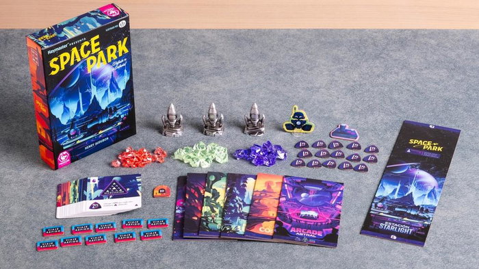 Tranjis Games Juego de Mesa Space Park, Exploración Espacial y Estrategia Ligera, 1-4 Jugadores, 30 Minutos