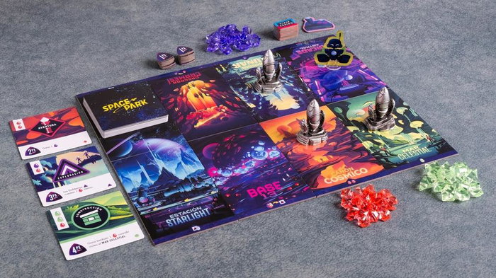 Tranjis Games Juego de Mesa Space Park, Exploración Espacial y Estrategia Ligera, 1-4 Jugadores, 30 Minutos