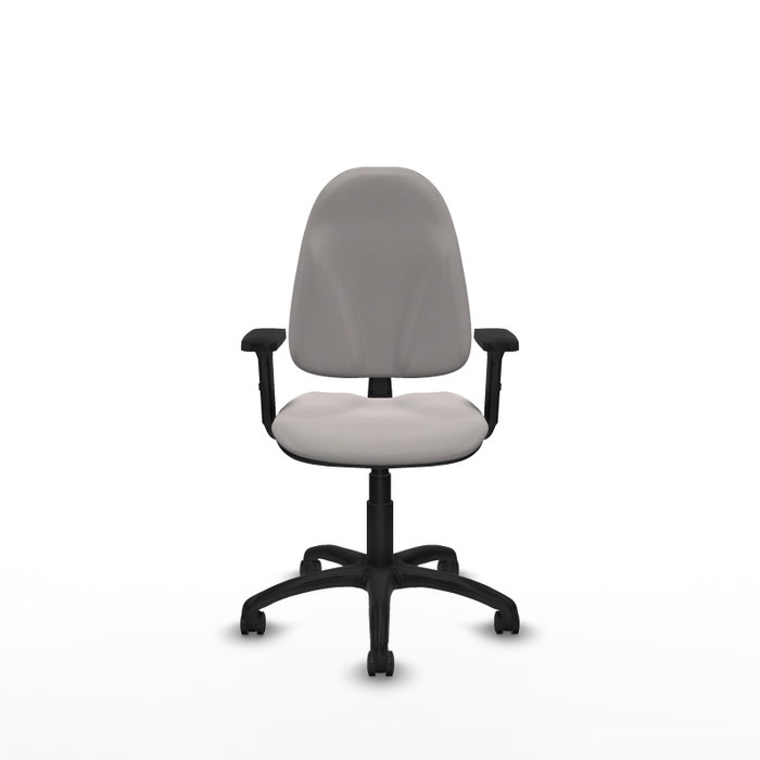 PIQUERAS Y CRESPO Silla de oficina Algarra Blanco Similpiel Brazos 2D