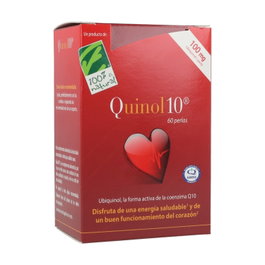 Quinol 10 100% Natural Ubiquinol 100 mg 60 perlas con Vitamina C, B1 y Zinc