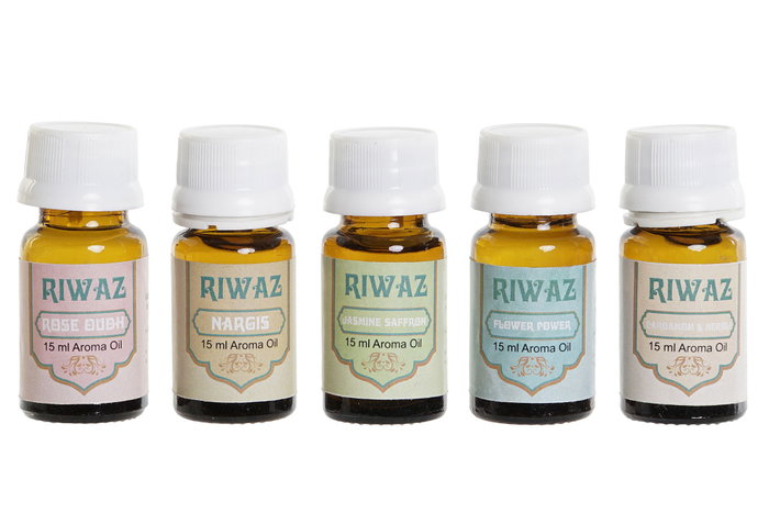 DKD Home Decor Aceite de Esencias Cristal Rahga Surtido de 5 Unidades