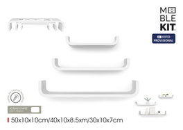 Moblekit Set de 3 Estantes Flotantes LUND Blanco