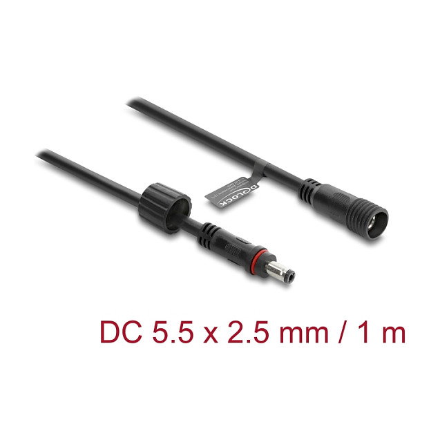 DeLOCK Cable de extensión DC 5,5 x 2,5 mm 1 m negro DeLOCK Cable de extensión DC 5,5 x 2,5 mm 1 m negro