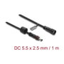 DeLOCK Cable de extensión DC 5,5 x 2,5 mm 1 m negro