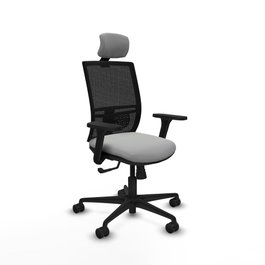 PIQUERAS Y CRESPO Silla de oficina Yunquera con mecanismo Sincro, Gris claro y Negro