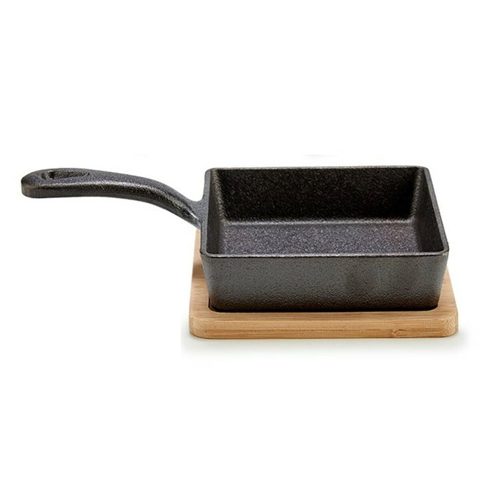 Sarten para Servir Aperitivos Kinvara Marrón Gris Madera 23,7 x 6,3 x 14 cm 14 x 6,3 x 23,7 cm Sartén (12 Unidades)