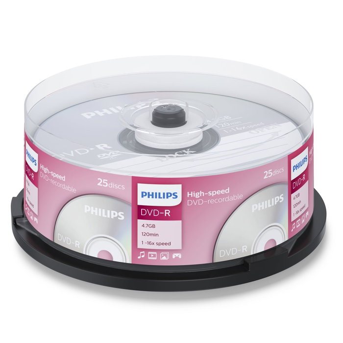 Philips DVD-R DM4S6B25F/00 4,7GB 16x (25 unidades) Philips DVD-R DM4S6B25F/00 4,7GB 16x (25 unidades)