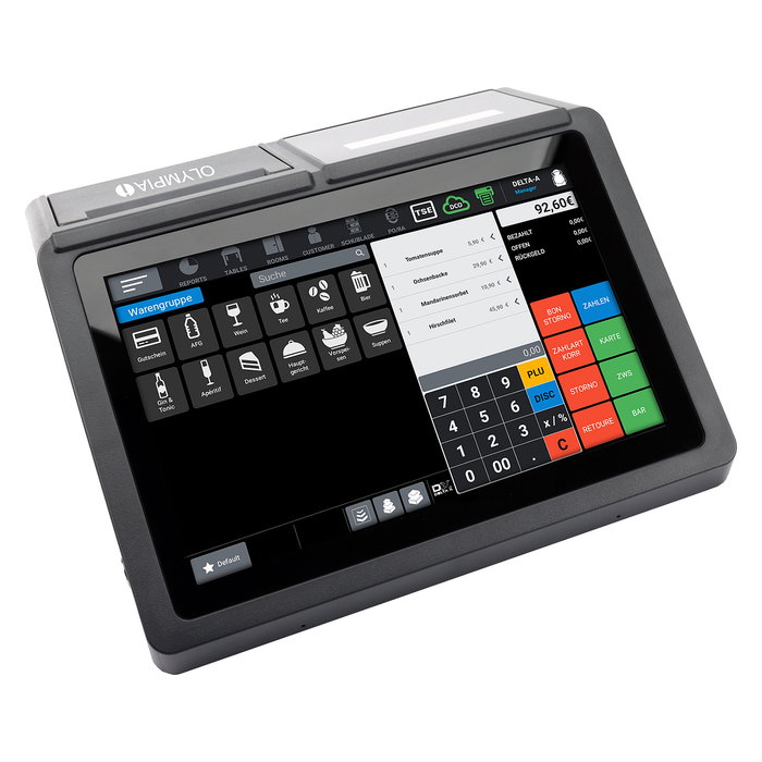 Olympia T110 Caja Registradora Térmica Pantalla Táctil LED 10.1" (25.6 cm) 80 mm Negro - 3.3 kg