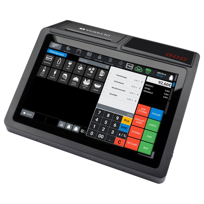 Olympia T110 Caja Registradora Térmica Pantalla Táctil LED 10.1" (25.6 cm) 80 mm Negro - 3.3 kg