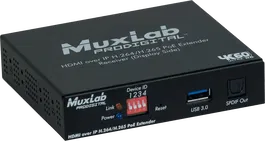 MUXLAB Receptor HDMI H.264/H.265 PoE para Extensión de Señal HDMI sobre IP hasta 100m