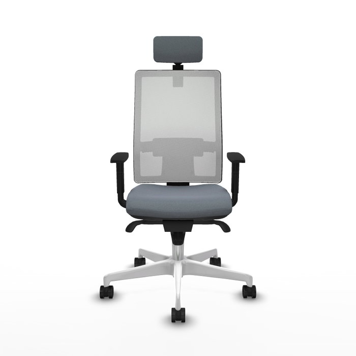 PIQUERAS Y CRESPO Silla de oficina Horna con mecanismo Sincro, Gris y Blanco PIQUERAS Y CRESPO Silla de oficina Horna con mecanismo Sincro, Gris y Blanco