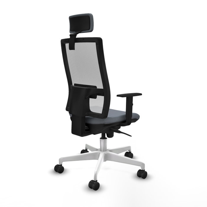 PIQUERAS Y CRESPO Silla de oficina Horna con mecanismo Sincro, Gris y Blanco PIQUERAS Y CRESPO Silla de oficina Horna con mecanismo Sincro, Gris y Blanco