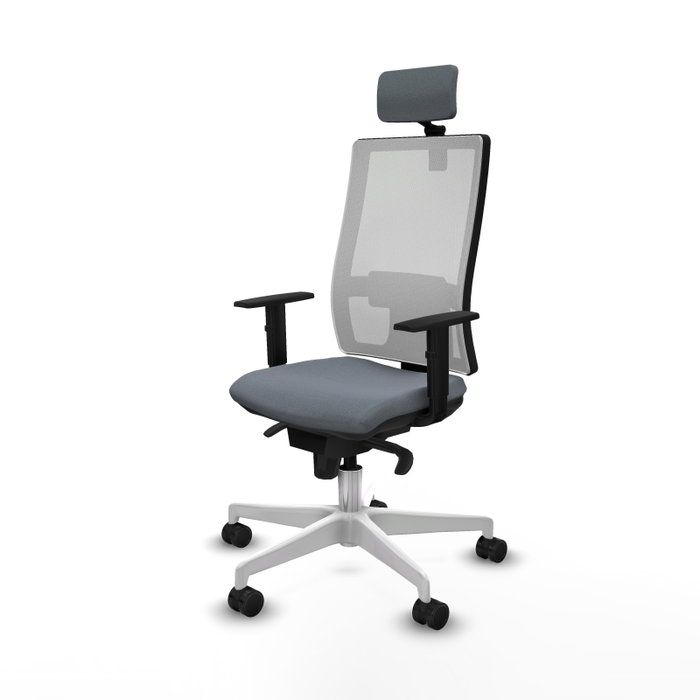 PIQUERAS Y CRESPO Silla de oficina Horna con mecanismo Sincro, Gris y Blanco PIQUERAS Y CRESPO Silla de oficina Horna con mecanismo Sincro, Gris y Blanco
