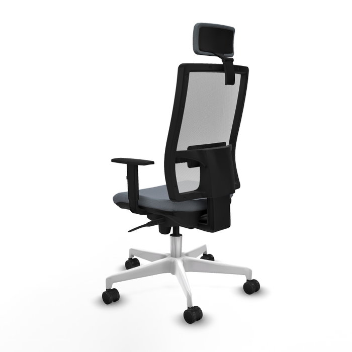 PIQUERAS Y CRESPO Silla de oficina Horna con mecanismo Sincro, Gris y Blanco PIQUERAS Y CRESPO Silla de oficina Horna con mecanismo Sincro, Gris y Blanco
