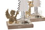 DKD Home Decor Portavelas Navidad Moderna Dorado Blanco Madera Cristal 8x22x14 cm (4 Unidades)