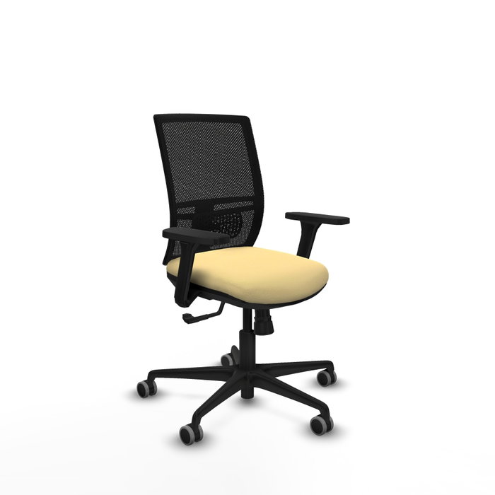 PIQUERAS Y CRESPO Silla de oficina Yunquera con mecanismo Sincro, Crema y Negro PIQUERAS Y CRESPO Silla de oficina Yunquera con mecanismo Sincro, Crema y Negro