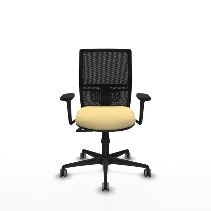 PIQUERAS Y CRESPO Silla de oficina Yunquera con mecanismo Sincro, Crema y Negro PIQUERAS Y CRESPO Silla de oficina Yunquera con mecanismo Sincro, Crema y Negro