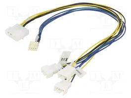Akasa Cable de alimentación para ventiladores 4pin x4, 0,3m