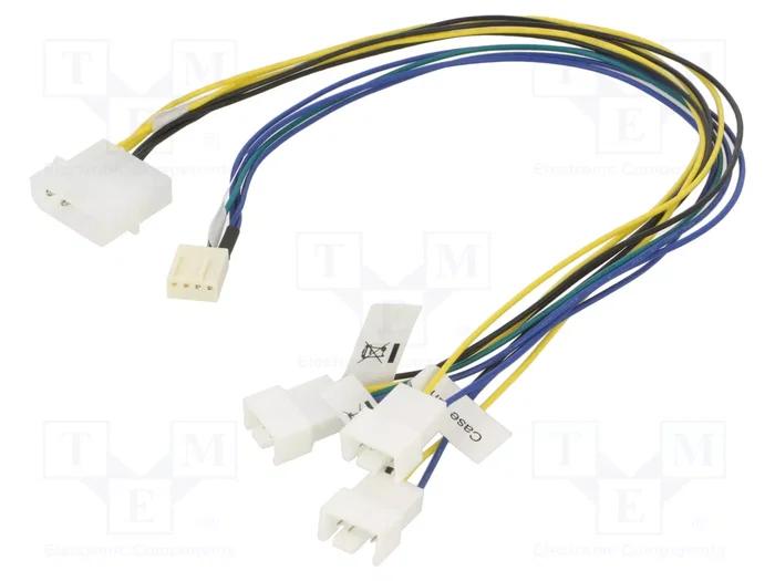 Akasa Cable de alimentación para ventiladores 4pin x4, 0,3m Akasa Cable de alimentación para ventiladores 4pin x4, 0,3m