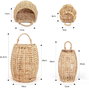 DKD Home Decor Set de 2 Cestas de Pared Marrón 19x13x30 cm