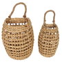 DKD Home Decor Set de 2 Cestas de Pared Marrón 19x13x30 cm