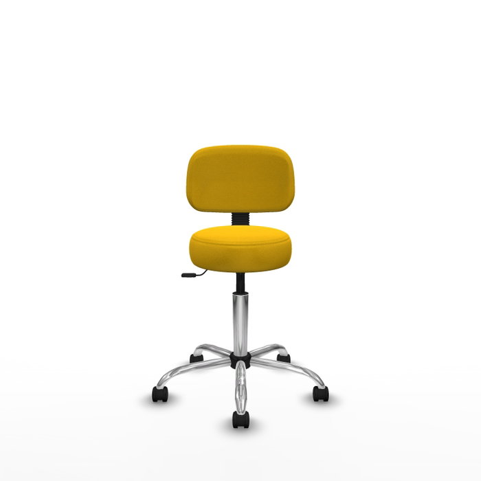 PIQUERAS Y CRESPO Silla Llanos giratoria Bali amarillo con base cromada PIQUERAS Y CRESPO Silla Llanos giratoria Bali amarillo con base cromada