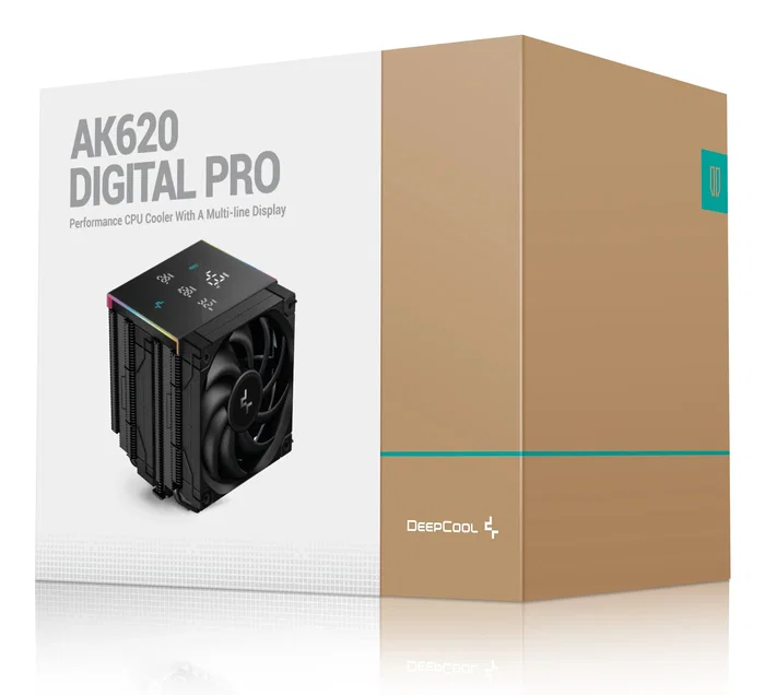 DeepCool AK620 Digital PRO Refrigerador CPU, Doble Ventilador de 120mm PWM, ARGB, 6 Tubos de Calor, Negro - R-AK620-BKAPMN-G